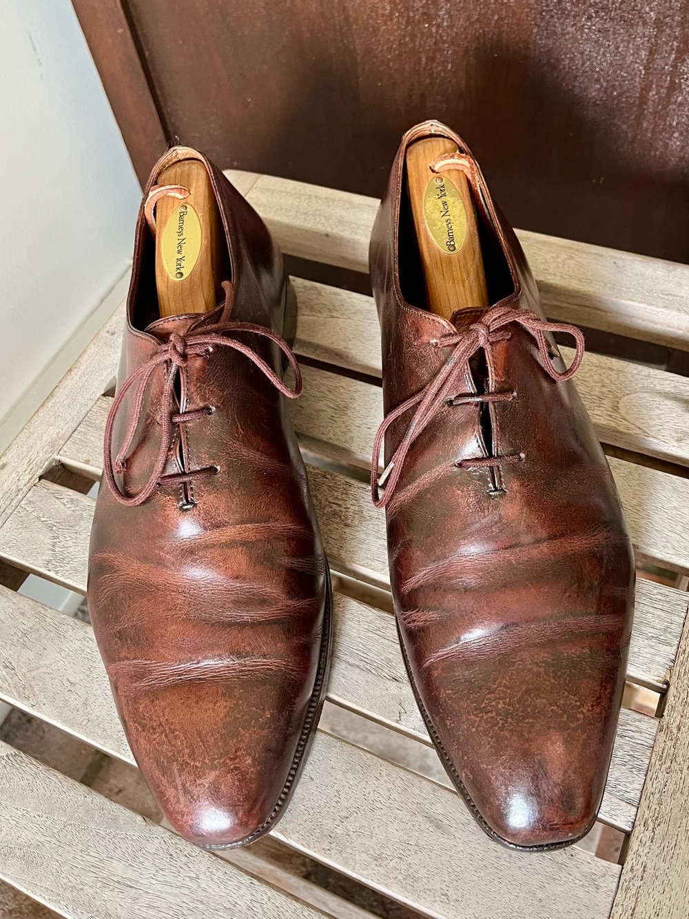 Berluti Venezia Wholecut Derby Shoes Brown Patina Italy Sz 8